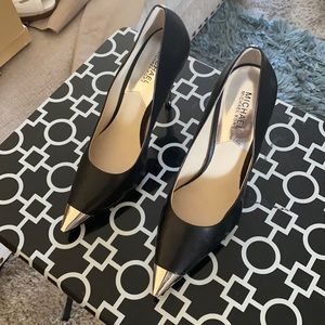 Michael Kors Black metal toe heels